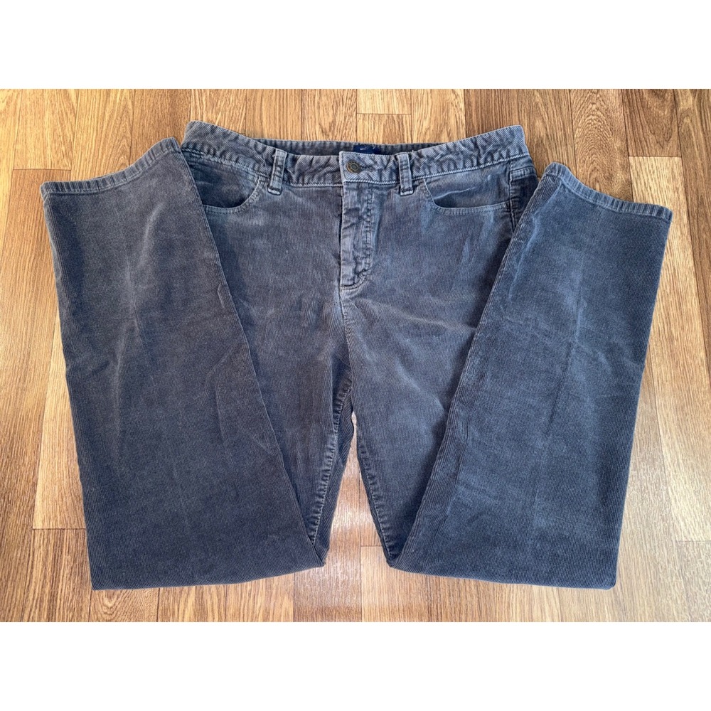 Talbots Heritage Charcoal Gray Corduroy Straight Leg Pants‎ Womens 12P Petite